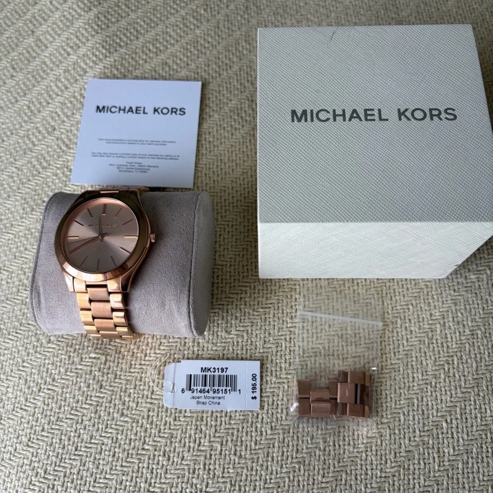 Michael Kors Slim Runway Rose Gold-tone Watch